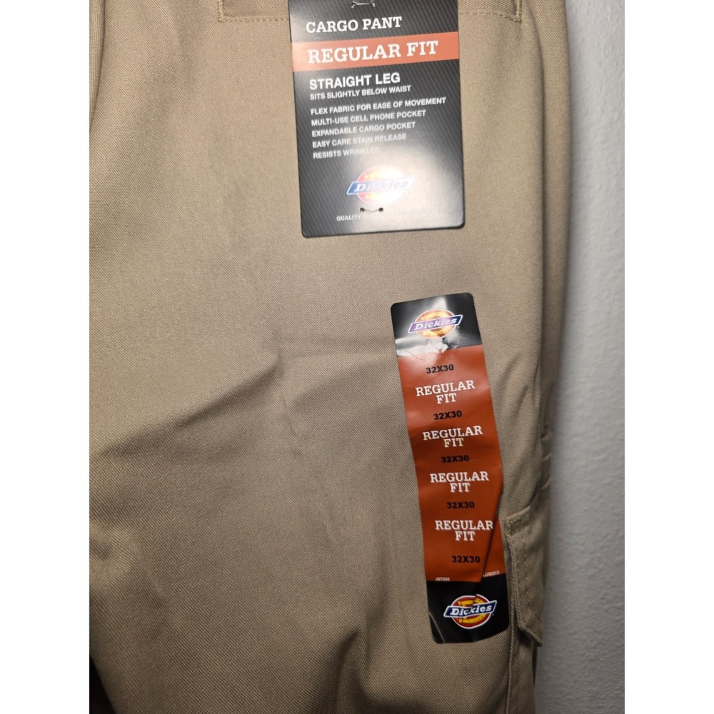 Dickies Flex Regular Fit Straight Leg Cargo Pants Mens 32x30 Khaki Workwear NEW - Picture 6 of 6